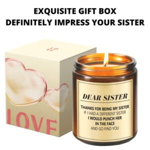 Lacrima Funny Sister Gifts - Birthday Gifts for Sister, Sisters Gifts from Sister, Gifts for Sister, Sister Birthday Gifts from Sister, Lavender Scented Candle