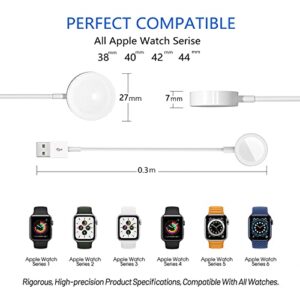 Watch Charger for Apple Watch Charger, 0.3m/1FT Short iWatch USB Wireless Magnetic Portable Charging Cable Cord Compatible with Apple Watch Series 8/7/6/SE/5/4/3/2/1