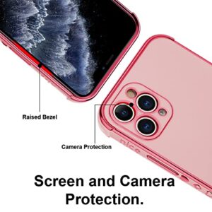 KANGHAR iPhone 11 Pro Case for Women Girl, Plating Edge Cute Love Heart Soft TPU Bumper with 4 Corners Shockproof Protection Phone Case Cover for iPhone 11 Pro 5.8 Inch(Pink)