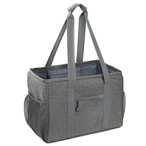 alameda standing large utility tote bag with metal wire frame: collapsible tote with reinforced bottom and sides, structured, heavy duty, sturdy