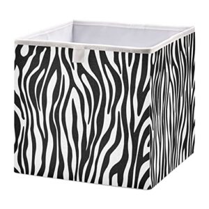 kigai black & white zebra print storage bin closet organizers collapsible toy storage cube for home organization shelf store bins container, 11" x 11" x 11"