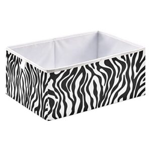 Kigai Black & White Zebra Print Storage Bin Closet Organizers Collapsible Toy Storage Cube for Home Organization Shelf Store Bins Container, 11" x 11" x 11"