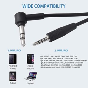 Koffmon 2.5mm to 3.5mm AUX Cable Audio Cord Compatible with Synchros E40BT E50BT J56BT E45BT E55BT E65BTNC ELITE750NC DuetBT DuetNC LIVE400BT LIVE500BT TUNE600BTNC LIVE650BTNC S400BT Headphones