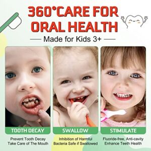 Foam Toothpaste Kids,Whitening Toothpaste with Low Fluoride&Natural Formula,Kids Foaming Toothpaste for U Shaped Toothbrush (Strawberry&Watermelon)