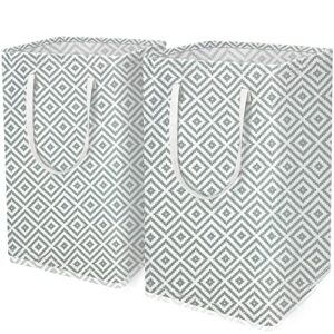 letensh laundry baskets 2 pack, 75l foldable laundry hampers with mesh laundry bag, waterproof dirty clothes hamper organizer freestanding tall laundry bin with handles for laundry room, bedroom, dorm