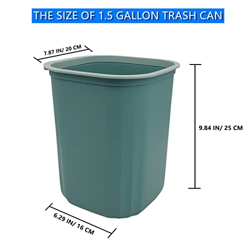 JASINCESS 1.5 Gallon Trash Can Small Plastic Wastebasket Square Trash Bin Garbage Container Bin for Bathroom, Kitchen, Bedroom, Home Office,Kids Rooms