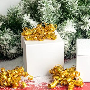 WRAPAHOLIC 12-Count Holographic Gold Self-Adhesive Curly Bows Gift Wrap Accessory - Perfect for Christmas, Birthday, Holiday, Party Favors Decorations