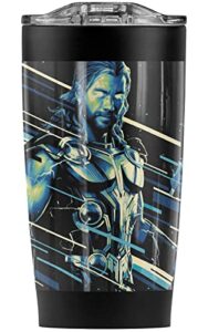 logovision thor love and thunder official thor and stormbreaker stainless steel 20 oz travel tumbler, vacuum insulated & double wall with leakproof sliding lid