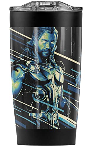 Logovision Thor Love And Thunder OFFICIAL Thor And Stormbreaker Stainless Steel 20 oz Travel Tumbler, Vacuum Insulated & Double Wall with Leakproof Sliding Lid