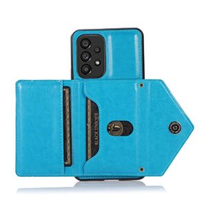 Futanwei Envelope Crossbody Lanyard Case for Galaxy A53 5G Phone | Galaxy A53 5G Wallet Case for Women | Blue