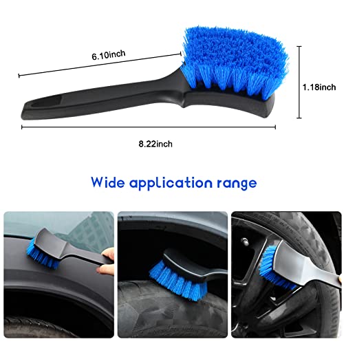 Titeney 10 Pieces Car Cleaning Tools Kit, Auto Wheel Detailing Brush Set Including Long Handle Wheel Brush, Short Handle Brush, Detailing Brush, Air Outlet Brush, Car Wash Mitt and Towel…