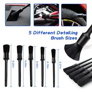 Titeney 10 Pieces Car Cleaning Tools Kit, Auto Wheel Detailing Brush Set Including Long Handle Wheel Brush, Short Handle Brush, Detailing Brush, Air Outlet Brush, Car Wash Mitt and Towel…