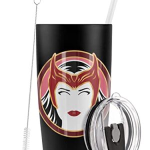 Wandavision OFFICIAL Scarlet Witch Icon Stainless Steel 20 oz Travel Tumbler, Vacuum Insulated & Double Wall with Leakproof Sliding Lid