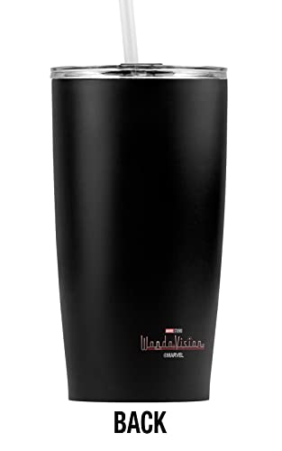 Wandavision OFFICIAL Scarlet Witch Icon Stainless Steel 20 oz Travel Tumbler, Vacuum Insulated & Double Wall with Leakproof Sliding Lid