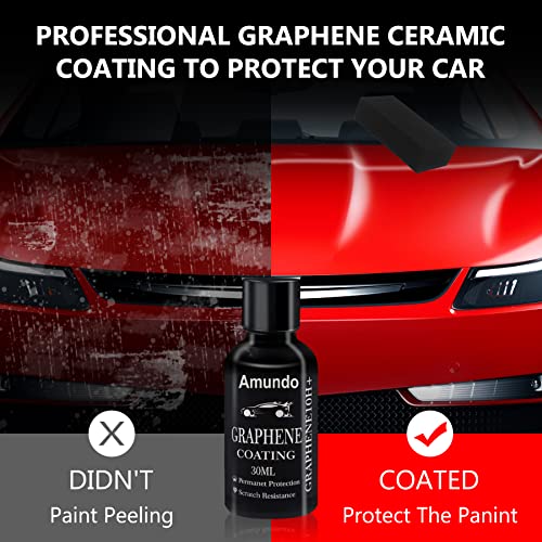 [Upgraded] 10H Ceramic Coating Graphene Coating Kit Advanced Car Ceramic Coating Easy to Use & Stronger and More Hydrophobic Than Nano Ceramic Coating for Car Detailing Professional Boat Truck (30ML)