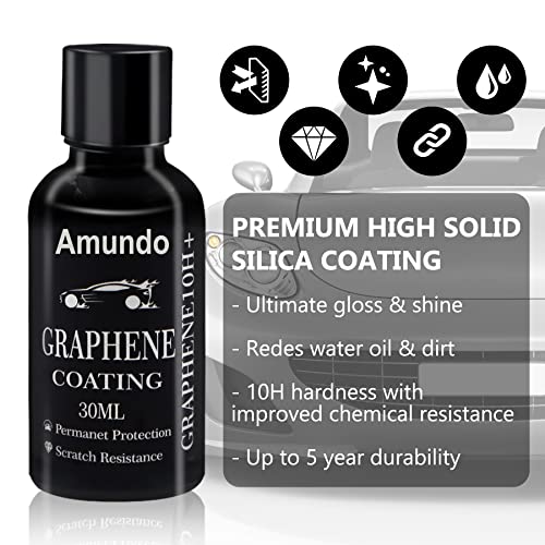 [Upgraded] 10H Ceramic Coating Graphene Coating Kit Advanced Car Ceramic Coating Easy to Use & Stronger and More Hydrophobic Than Nano Ceramic Coating for Car Detailing Professional Boat Truck (30ML)