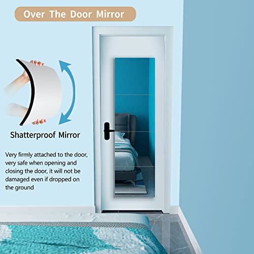 quegau Kids Safety Shatterproof Mirror for Wall,Full Length Mirror Wall Mounted,Made of Unbreakable Acrylic Non-Glass,Extra Thick 1/8",1Pcs 8"x8",Bedroom Door Closet Mirror