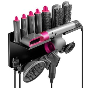 welltop wall mount holder for dyson airwrap styler, for dyson supersonic hair dryer, 2 in 1 storage holder for dyson airwrap styler accessories, fits for bathroom bedroom hair salon barbershop