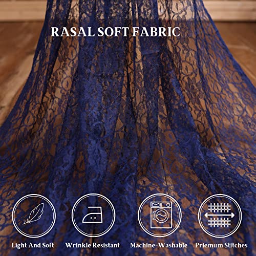 5 Yard 40” Inch Wide - Lightweight Rasal Soft Fabric for Bridal Dress, Voile Crafts Fashion Items, Wedding Gown, Crafting, Banquet & Party Decoration Silky Shiny Rasal Fabric | Navy Blue