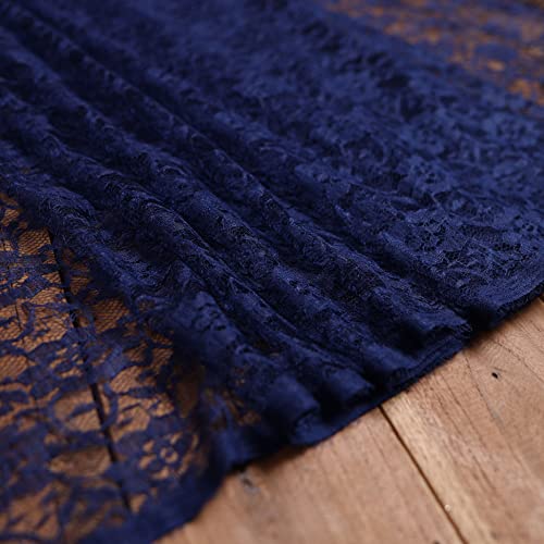 5 Yard 40” Inch Wide - Lightweight Rasal Soft Fabric for Bridal Dress, Voile Crafts Fashion Items, Wedding Gown, Crafting, Banquet & Party Decoration Silky Shiny Rasal Fabric | Navy Blue