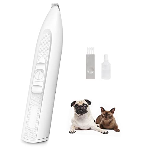 PAWBBY Dog Paw Trimmer, Dog Clippers, Cordless Cat and Small Dogs Clipper, Low Noise Electric Mini Pet Grooming Clippers for Trimming The Hair Around Face, Paw Pads, Eyes, Ears, Rump