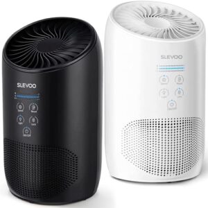 slevoo air purifiers for home with aromatherapy, h13 true hepa air purifier with lock set, quiet air cleaner for dust, smoke, pets dander, pollen, odors - ozone free (white and black)