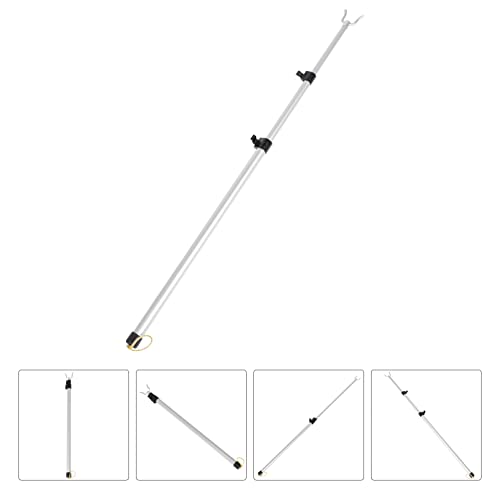YARNOW Closet Pole with Utility Hook 49.12Inch Long Retractable Reach Hooks for High Area, Shelf, Closet Top
