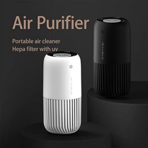 Air Purifier for Car Home Bedroom Portable Air Purifier Desktop USB Air Cleaner |with Color Lighting Black,White GP7