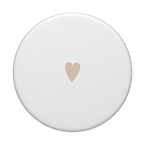 Sand / Beige / Tan Hand Drawn Heart Minimalist Love PopSockets Standard PopGrip