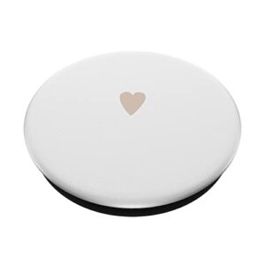 Sand / Beige / Tan Hand Drawn Heart Minimalist Love PopSockets Standard PopGrip