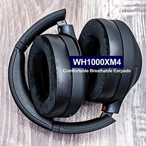 WH-1000XM4 Upgrade Hybrid Velour Earpads Replacement for WH1000XM4 WH-1000XM4 Headphones - Soft Velour/Durable Wear-Resistant Leather/Ear Cushion by JESSVIT
