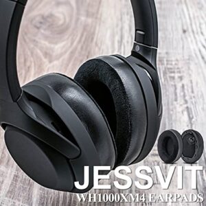 WH-1000XM4 Upgrade Hybrid Velour Earpads Replacement for WH1000XM4 WH-1000XM4 Headphones - Soft Velour/Durable Wear-Resistant Leather/Ear Cushion by JESSVIT