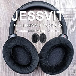 WH-1000XM4 Upgrade Hybrid Velour Earpads Replacement for WH1000XM4 WH-1000XM4 Headphones - Soft Velour/Durable Wear-Resistant Leather/Ear Cushion by JESSVIT