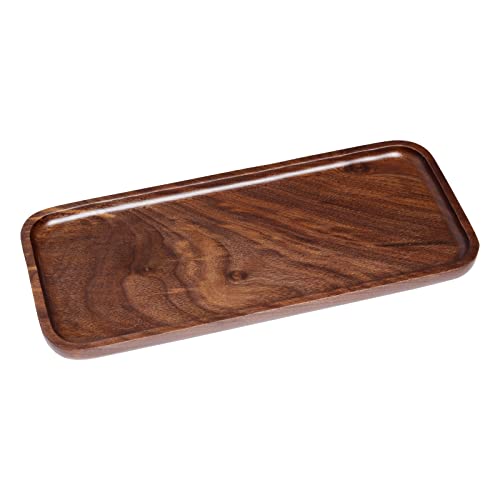 TEMINO Walnut Tray Wood Serving Tray Small Wooden Tray Rectangle Wood Tray for Bathroom, Kitchen, Centerpiece, Decor, Coffee Tray Tea Tray(11.8x5in)