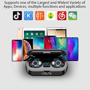 Volt + Wireless Bluetooth Earbuds for Samsung Galaxy S6 to S23/ Galaxy A/Galaxy Note/Galaxy Z Flip & Fold/Motorola/Google Pixel/Tablets/Noise Cancelling, Mic & IPX7 Waterproof, 2000mAh Case