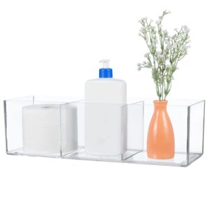 royal imports clear acrylic kitchen table counter organizer, bathroom decor toilet paper holder, tissue tank top box, decorative storage container with compartments - art supplies, plants