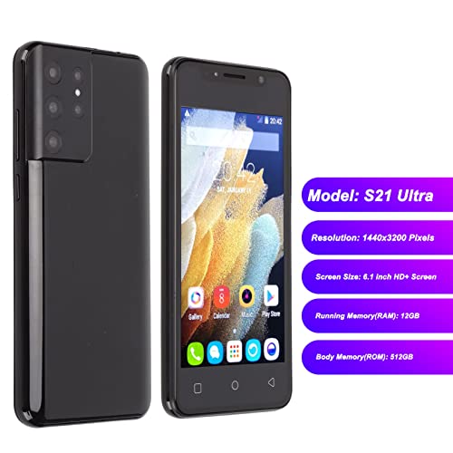 Zyyini S21 Ultra Smartphone, Mobile Phone Support Dual Cards Dual Standby, RAM 12GB ROM 512GB, Unlocked Cell Phone with 5.0in Screen (US)