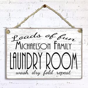 Personalized Laundry Sign Laundry Room Decoration Customized Wash Dry Fold Rinse Repeat