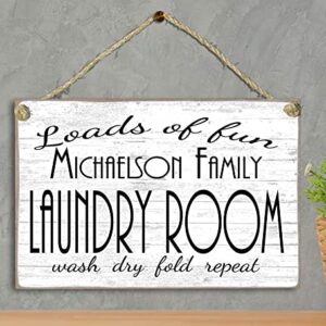 Personalized Laundry Sign Laundry Room Decoration Customized Wash Dry Fold Rinse Repeat