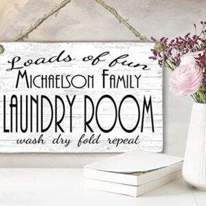 Personalized Laundry Sign Laundry Room Decoration Customized Wash Dry Fold Rinse Repeat