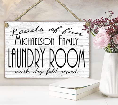 Personalized Laundry Sign Laundry Room Decoration Customized Wash Dry Fold Rinse Repeat