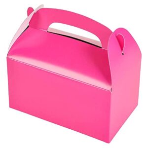 the dreidel company gable treat boxes, party favors, 6.25" x 3.5" x 3.5" inch box, pack of 25 (pink)