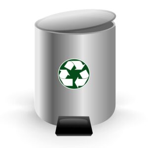 Vinyl Round Recycle Sticker Green Recycle Bin Decal Stickers 3" 4 Pack Trash Can Indoor Outdoor Home Office