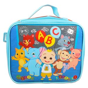 Cocomelon Backpack and Lunch Box for Kids - 6 Pc Bundle with 16" Cocomelon Backpack, Lunch Bag, Stickers, Backpack Clip, and More (Cocomelon School Supplies)