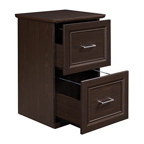OSP Home Furnishings Jefferson 2-Drawer File Cabinet with Euro-Style Drawer Glides and Lockdowel Fastening System, Vertical, Espresso