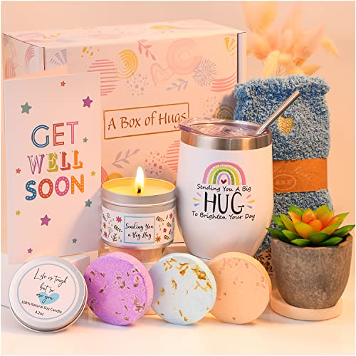 Get Well Soon Gifts for Women, Care Package for Women Get Well Soon Gift Basket for Sick Friends After Surgery Gifts Feel Better Gifts Thinking of You Gifts for Women Encouragement Gifts Cheer Up Gift