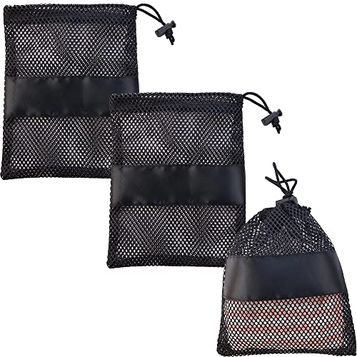 JOGILBOY 3 Pcs Mesh Bag with Sliding Drawstring Cord Lock Closure Laundry Bags Camping Nylon Drawstring Bag Storage Mesh Bags for Travel & Outdoor Activity Home Kitchen Supplies Collecting Toys