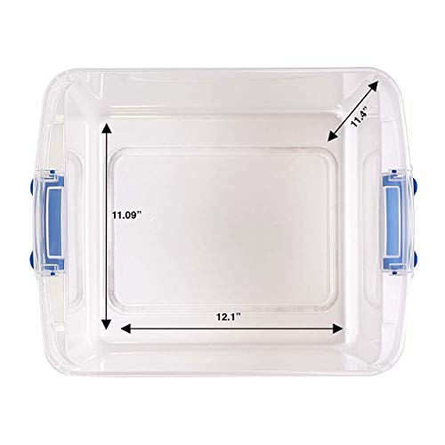 HOMZ Heavy Duty Modular Clear Plastic Stackable Storage Tote Containers with Latching and Locking Lids, 31 Quart Capacity, 12 Pack