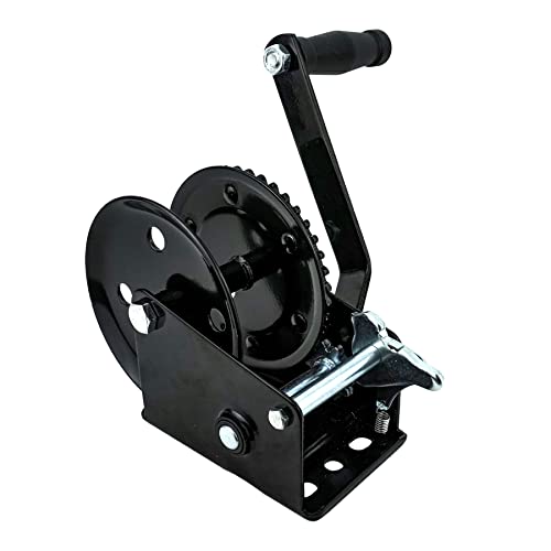 JAVIKA 1400 LBS Hand Crank Winch Boat Trailer Winch Drill Winch Trailer Winch Come Along Winch Heavy Duty Boat Lift Wheel Kit Single Speed Mini Winch Manual Boat Anchor Winch (051042), Made in Taiwan