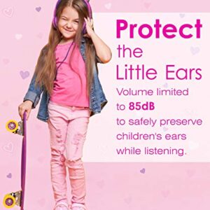 FosPower Kids Headphones with LED Cat Ears, 3.5mm On-Ear Wired Headset with Laced Cables for iPad/Smartphones/PC/Kindle/Tablet/Laptop/School (Max Volume 85dB)